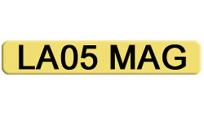 Private car number plate for a Lads Mag Owner Editor LA05 MAG