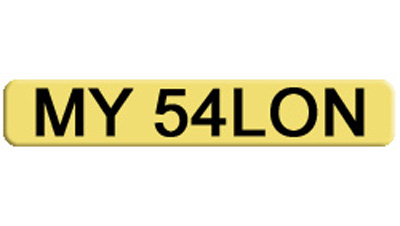Private car number plate for a hairdresser MY 54LON